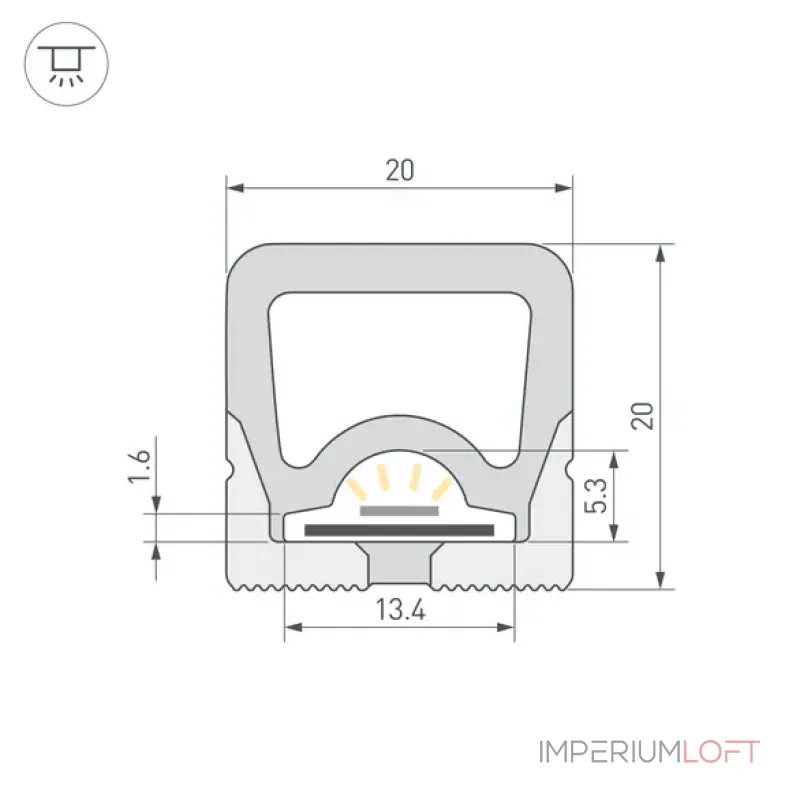 Гибкий профиль WPH-FLEX-2020-TOP-S13-20m WHITE Arlight 062837