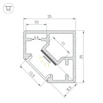 Профиль SL-KUB-DISPLAY-2525-2000 ANOD BLACK Arlight 062894
