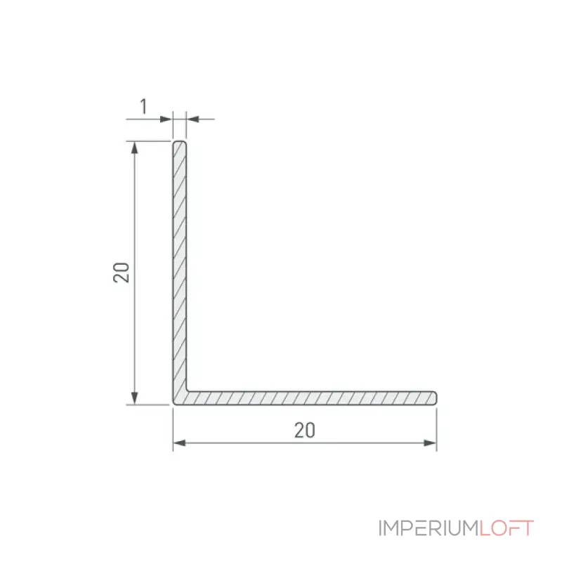 Уголок ARH-W20x20x1-3000 ANOD Arlight 063232 Уголок ARH-W20x20x1-3000 ANOD Arlight 063232