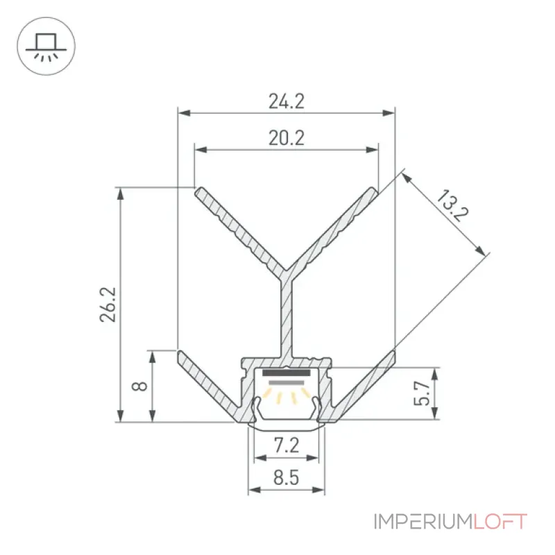 Профиль PIK-F-EXT-2000 Arlight 063317