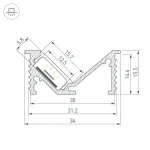 Профиль SL-BEVEL-W32-F-2000 ANOD Arlight 063940