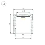 Профиль SL-SLIM20-H20-3000 WHITE (BY) Arlight 064825