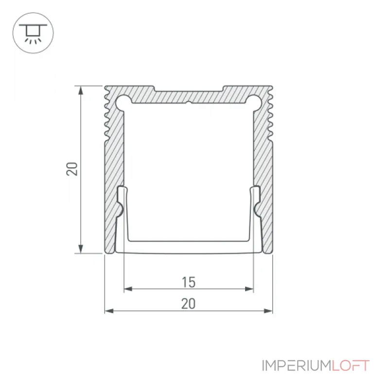 Arlight Профиль SL-SLIM20-H20-3000 ANOD Алюминий 036038