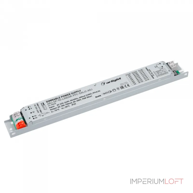 Arlight Блок питания ARJ-SP-90-LINEAR-PFC-DALI2-ADJ 90Вт 80-300В 0.3-0.7A IP20 035536 Arlight Блок питания ARJ-SP-90-LINEAR-PFC-DALI2-ADJ 90Вт 80-300В 0.3-0.7A IP20 035536