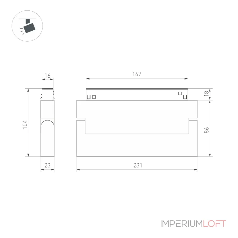Arlight Светильник MAG-ORIENT-LASER-FOLD-S230-12Вт Day4000 WH 30 deg 48В DALI IP20 035865