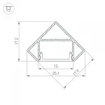 Arlight Профиль SL-KANT-H18-2000 BLACK Алюминий 049430