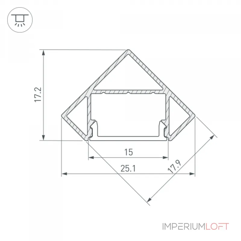 Arlight Профиль SL-KANT-H18-2000 BLACK Алюминий 049430