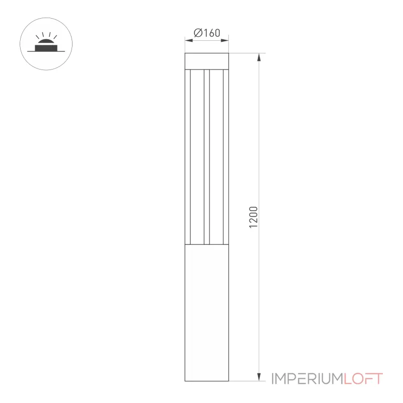 Arlight Светильник LGD-CASTELLO-BOLL-H1200-20Вт Warm3500-MIX GR 80 deg 230В IP65 047686