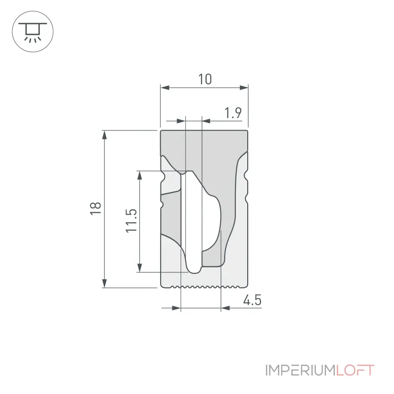 Arlight Силиконовый профиль WPH-FLEX-1018-SIDE-S10-20м WHITE Силикон 041089