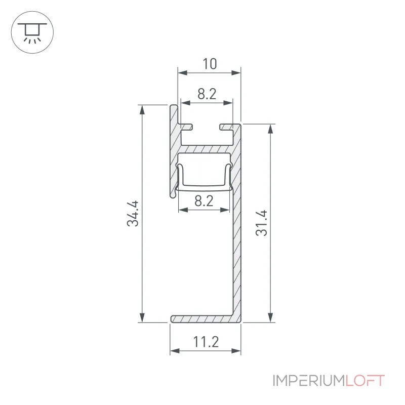 Arlight Профиль PLINTUS-H35-F-2000 BLACK Алюминий 043599