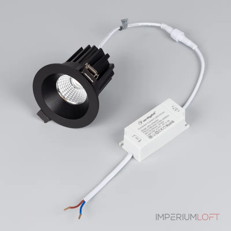 Светильник MS-ATOLL-BUILT-R86-10Вт Warm3000 BK 60 deg 230В Arlight IP54 041573