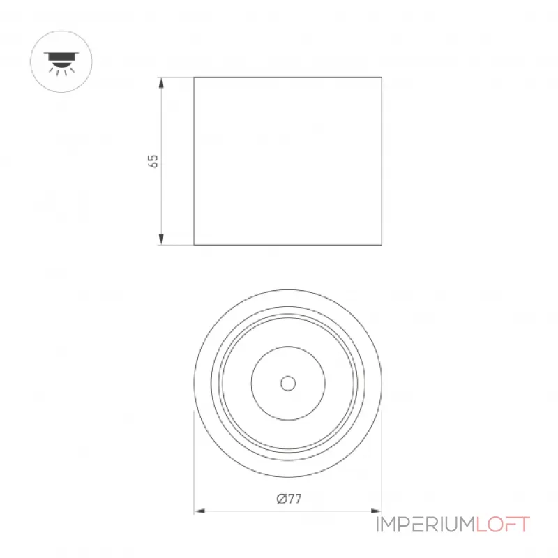 Светильник SP-DICE-R77-10Вт Warm3000 WH 24 deg 230В Arlight IP54 046627