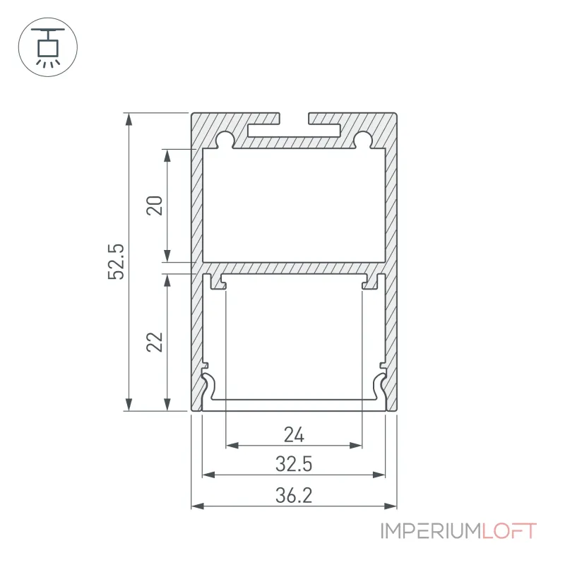 Arlight Профиль ARH-LINE-3750A-3000 ANOD Алюминий 036137