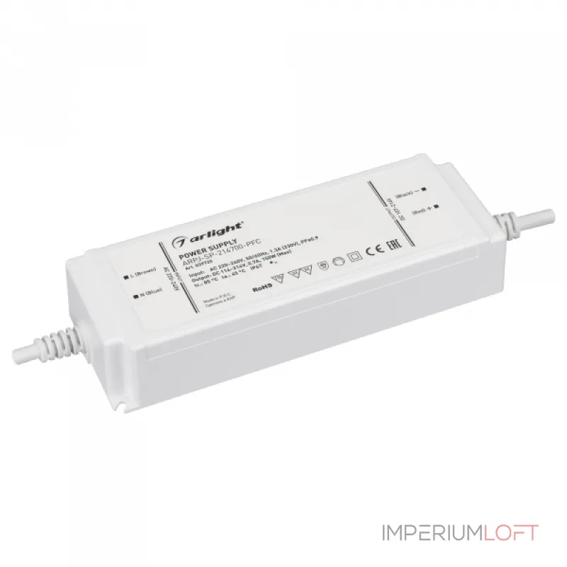 Arlight Блок питания ARPJ-SP-214700-PFC 150Вт 107-214В 0.7A IP67 039720 Arlight Блок питания ARPJ-SP-214700-PFC 150Вт 107-214В 0.7A IP67 039720