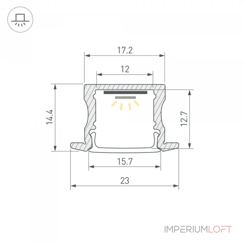 Arlight Профиль LINE-2315-F-2000 WHITE Алюминий 044265 Arlight Профиль LINE-2315-F-2000 WHITE Алюминий 044265