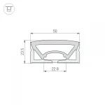 Силиконовый профиль WPH-FLEX-5025-TOP-S23-10м WHITE Arlight Силикон 050136