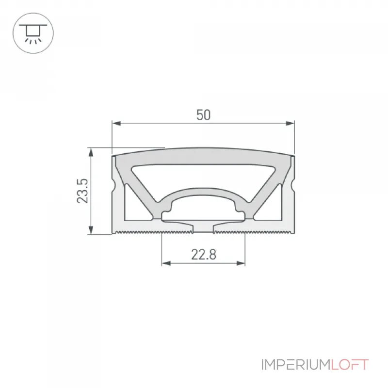 Силиконовый профиль WPH-FLEX-5025-TOP-S23-10м WHITE Arlight Силикон 050136