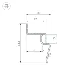 Arlight Профиль STRETCH-SHADOW-2000 BLACK A2-CONTOUR-PRO Алюминий 039510