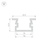 Arlight Профиль PDS-FS-2000 ANOD BLACK Алюминий 040734