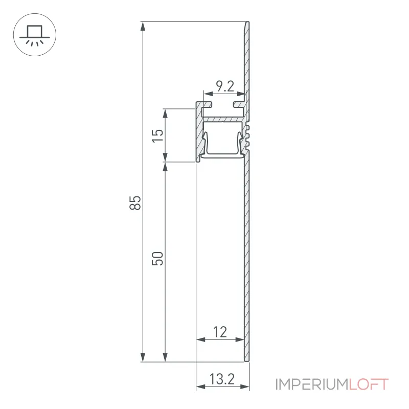Arlight Профиль ARH-PLINTUS-50-FANTOM-3000 BLACK Алюминий 052699