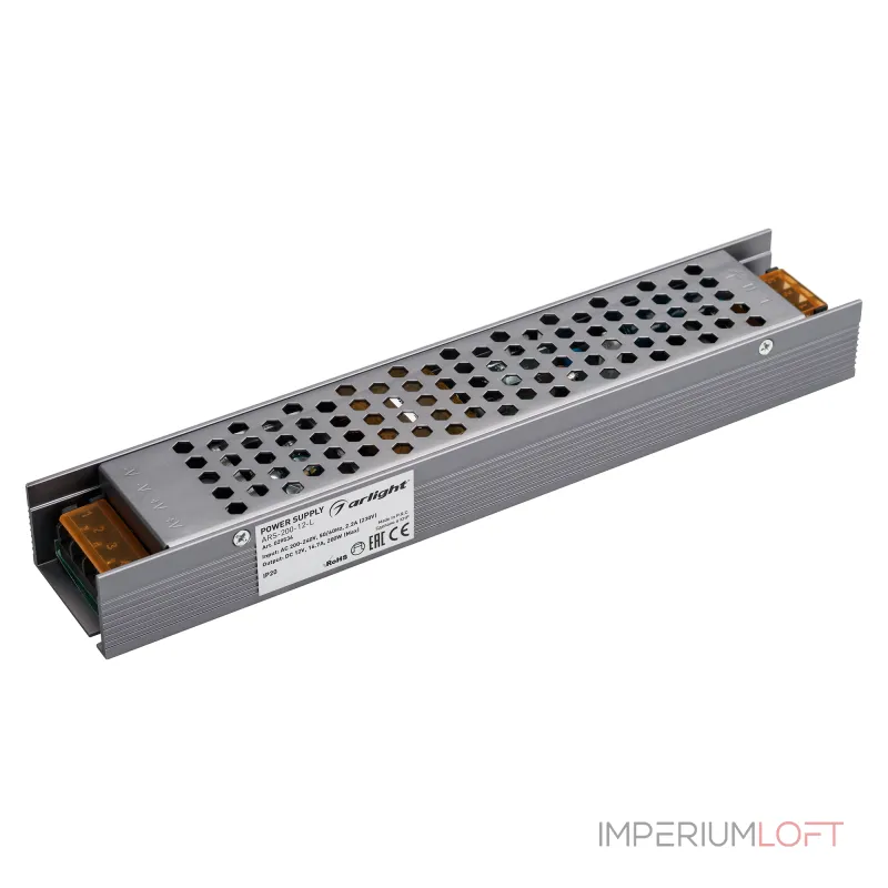 Arlight Блок питания ARS-200-12-L 12В 16.7A 200Вт IP20 Сетка 36 029534 Arlight Блок питания ARS-200-12-L 12В 16.7A 200Вт IP20 Сетка 36 029534