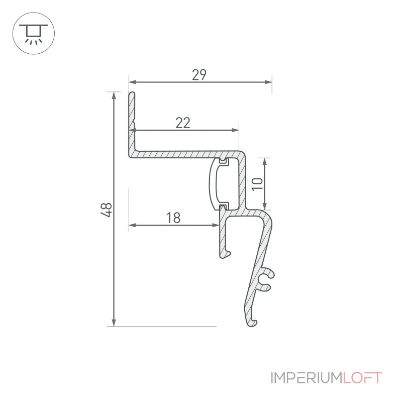 Arlight Профиль STRETCH-SHADOW-2000 BLACK A2-CONTOUR-PRO Алюминий 039510