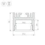 Arlight Профиль LINE-1716-2000 ANOD Алюминий 046076