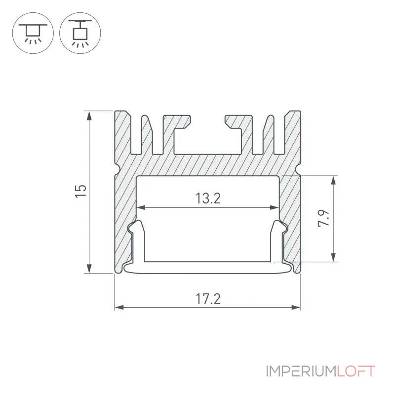 Arlight Профиль LINE-1716-2000 ANOD Алюминий 046076
