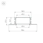 Arlight Профиль FANTOM-BENT-W49-SIDE-2000 ANOD Алюминий 046423