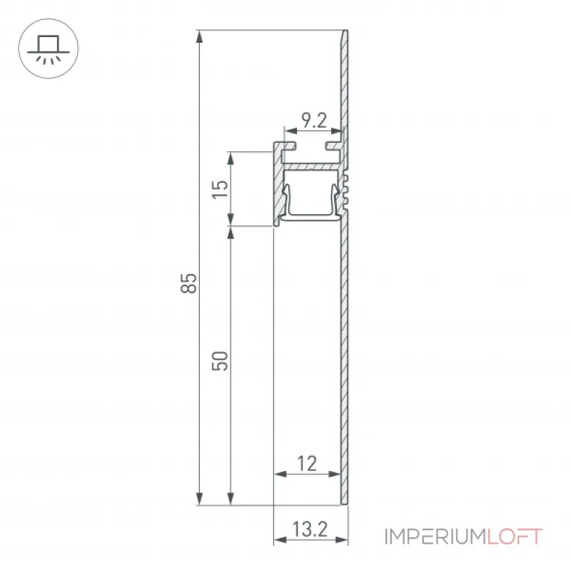 Arlight Профиль ARH-PLINTUS-50-FANTOM-3000 BLACK Алюминий 052699