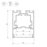 Arlight Профиль S2-LINE-5470-2500 SEAMLESS ANOD Алюминий 029440