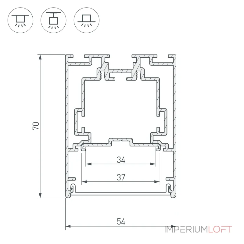 Arlight Профиль S2-LINE-5470-2500 SEAMLESS ANOD Алюминий 029440
