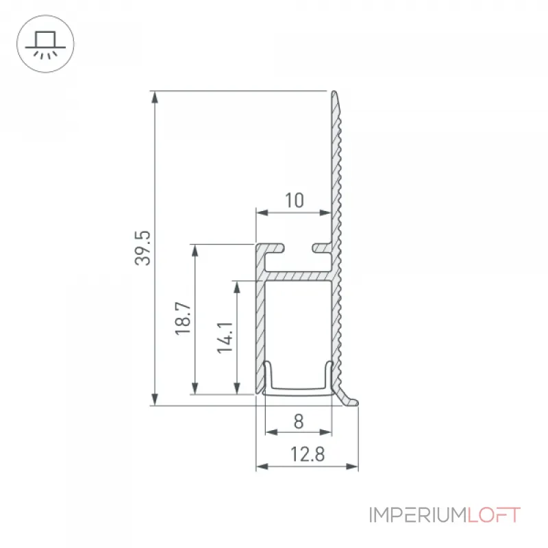 Arlight Профиль WALL-FANTOM-W10-2000 ANOD Алюминий 043692 Arlight Профиль WALL-FANTOM-W10-2000 ANOD Алюминий 043692