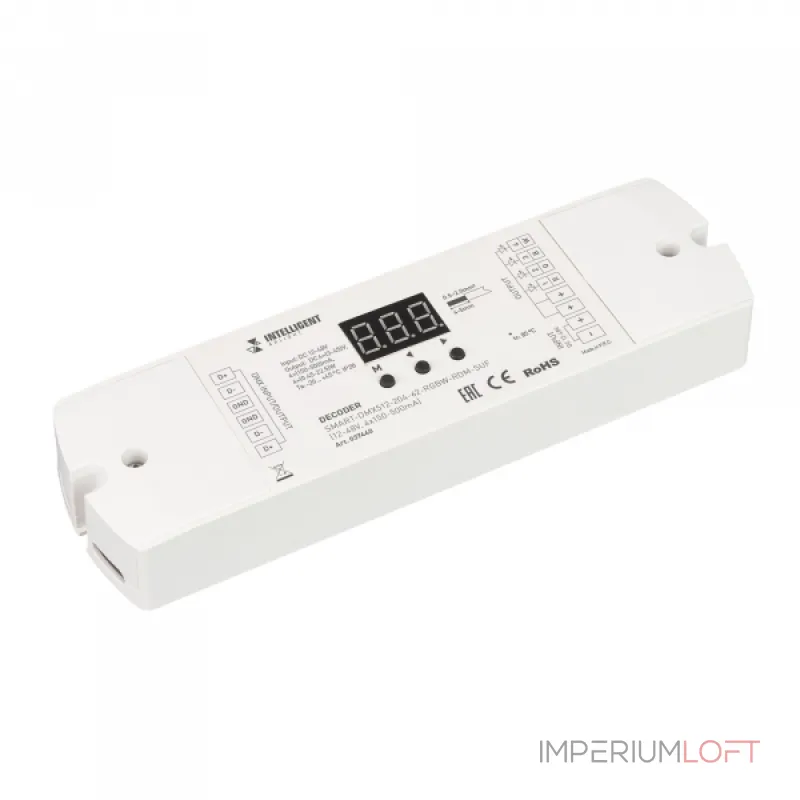 Arlight INTELLIGENT ARLIGHT Декодер SMART-DMX512-204-62-RGBW-RDM-SUF 12-48В 4x150-500mA IARL IP20 037440 Arlight INTELLIGENT ARLIGHT Декодер SMART-DMX512-204-62-RGBW-RDM-SUF 12-48В 4x150-500mA IARL IP20 037440