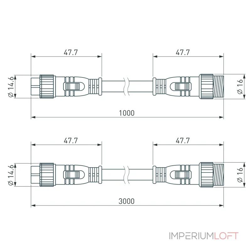 Arlight Коннектор питания ARL-LINE-3pin-1000-CON-MF 230В IP67 038887 Arlight Коннектор питания ARL-LINE-3pin-1000-CON-MF 230В IP67 038887