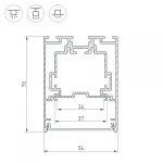 Arlight Профиль S2-LINE-5470-2500 SEAMLESS ANOD Алюминий 029440