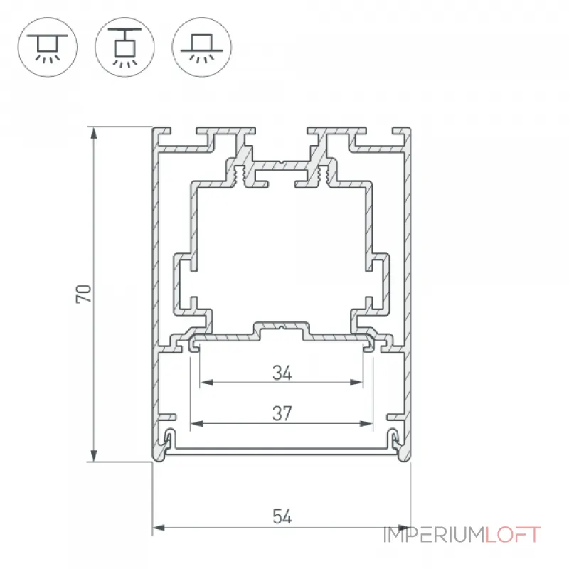 Arlight Профиль S2-LINE-5470-2500 SEAMLESS ANOD Алюминий 029440