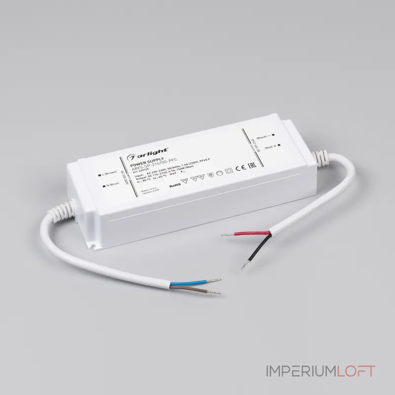 Arlight Блок питания ARPJ-SP-214700-PFC 150Вт 107-214В 0.7A IP67 039720 Arlight Блок питания ARPJ-SP-214700-PFC 150Вт 107-214В 0.7A IP67 039720