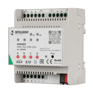 Arlight INTELLIGENT Диммер KNX-104-DIM-DIN 12-24В 4x4A INTELLIGENT 025658