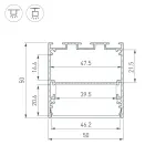 Arlight Профиль LINE-S-5050-2500 ANOD Алюминий 041837