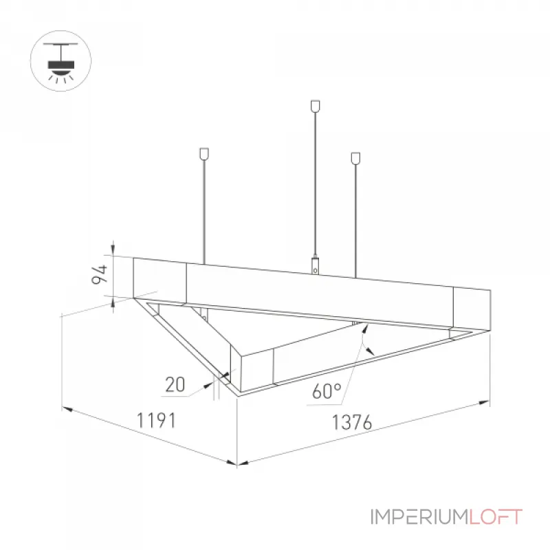 Arlight Светильник ALT-LINEAIR-TRIANGLE-FLAT-UPDOWN-DIM-1375-130Вт Warm3000 BK 100 deg 230В IP20 040636 Arlight Светильник ALT-LINEAIR-TRIANGLE-FLAT-UPDOWN-DIM-1375-130Вт Warm3000 BK 100 deg 230В IP20 040636