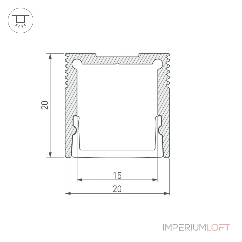 Arlight Профиль SL-SLIM20-H20-3000 ANOD Алюминий 036038