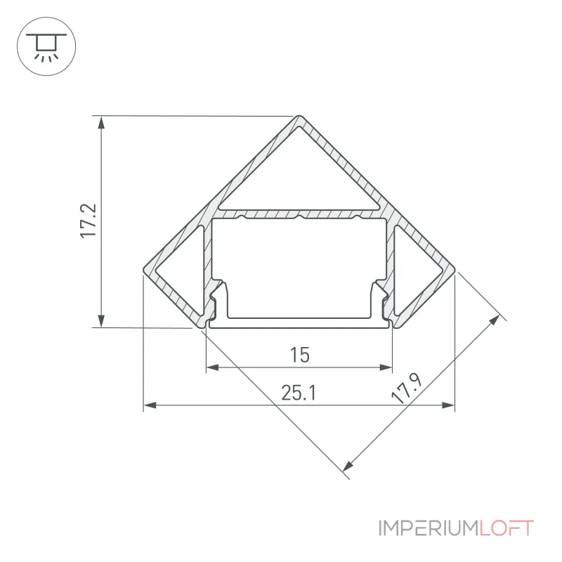 Arlight Профиль SL-KANT-H18-2000 BLACK Алюминий 049430
