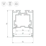 Arlight Профиль S2-LINE-5470-2500 SEAMLESS ANOD Алюминий 029440