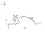 Arlight Профиль с экраном ALM-ARC-SINGLE-2000 ANOD+FROST Алюминий 029850