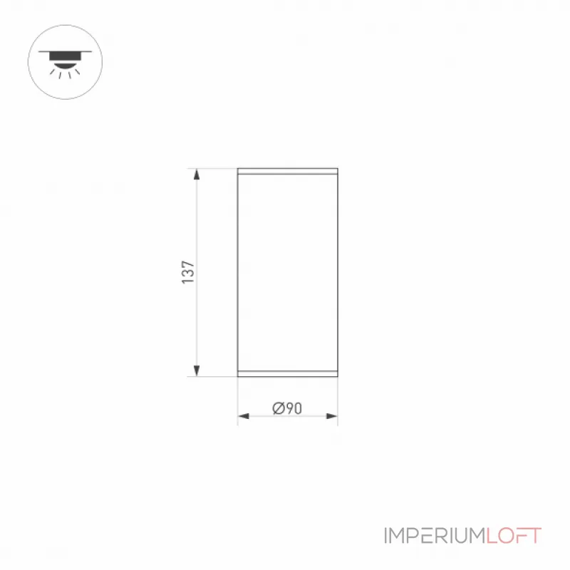 Arlight Светильник LGD-FORMA-SURFACE-R90-12Вт Warm3000 WH 44 deg 230В IP54 037261