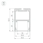 Arlight Профиль ARH-LINE-3750A-3000 ANOD Алюминий 036137