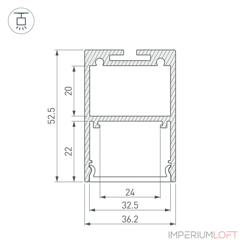 Arlight Профиль ARH-LINE-3750A-3000 ANOD Алюминий 036137