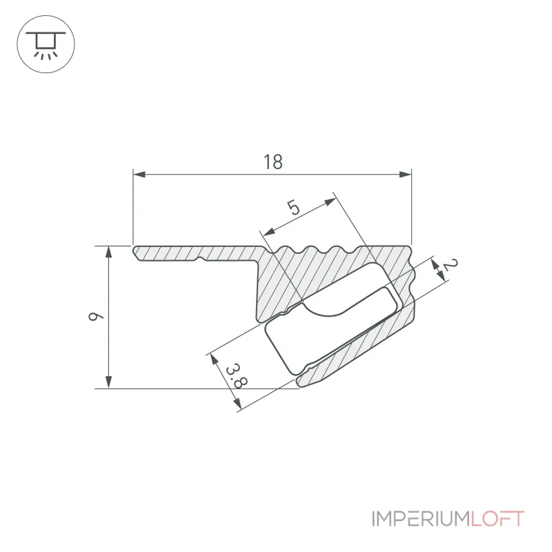 Arlight Профиль SL-MINI-SHELF-H9-2000 ANOD СHAMPAGNE Алюминий 038208