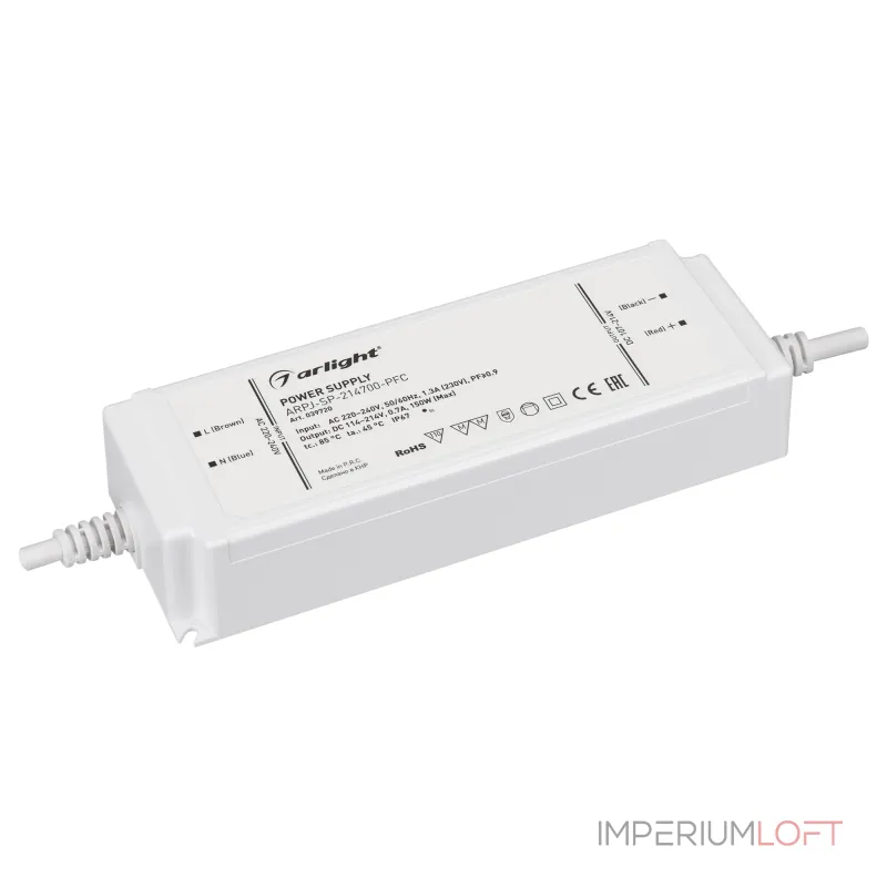 Arlight Блок питания ARPJ-SP-214700-PFC 150Вт 107-214В 0.7A IP67 039720 Arlight Блок питания ARPJ-SP-214700-PFC 150Вт 107-214В 0.7A IP67 039720